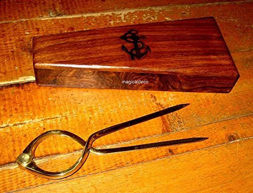 Stechzirkel- Einhand aus Messing in dekorativer Holzbox- Marinezirkel