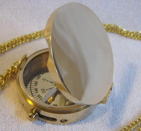 Kompass- Taschenkompass in dekorativer Holzbox- Ankermotiv