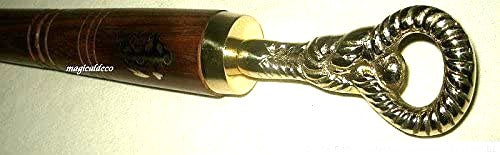 Elegante cuchara tipo calzador de madera y suspensión de cordón de latón 