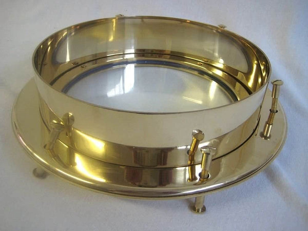 Ventana de ojo de buey - ventana - ventana de barco - latón - cerrada - maciza 3500 g - para instalación en puerta/pared 