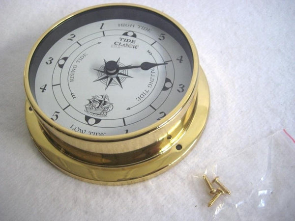 Reloj de marea ligero en forma de ojo de buey, de latón - diámetro 14,5 cm 