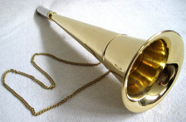 Nebelhorn Fußballtröte Signalhorn- Messing- Mundstück versilbert