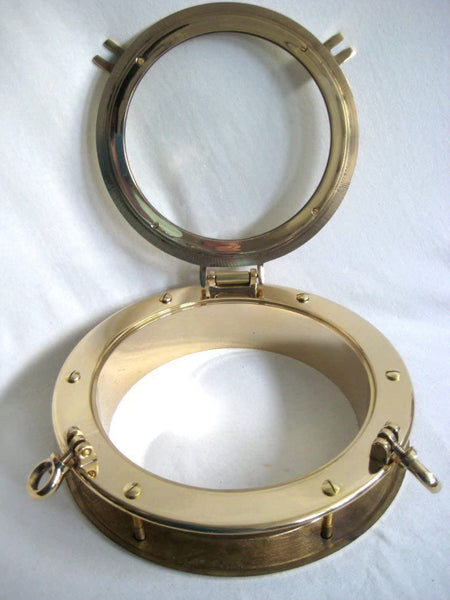 Ventana de ojo de buey EMPOTRADA para barco - latón - maciza 3800 g 