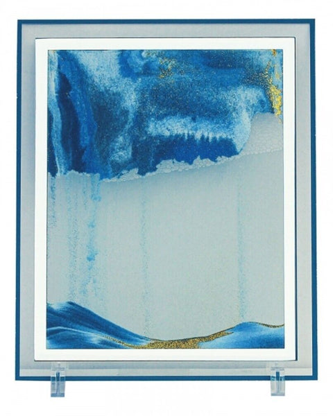 Cuadro rectangular con arena y agua de cristal - 30 cm 