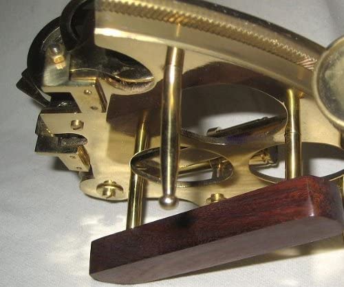 Sextante grande con micro ajuste 21 cm + caja de madera 25 cm 