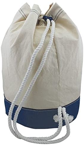Mochila, bolsa de deporte, ocio, compras - robusta - bordada - azul marino - ancla 45 cm 