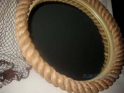 Espejo marítimo grande - original - calidad pesada - 6000 g - cordaje 