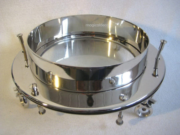 Ventana de ojo de buey - ojo de buey simple - ventana de barco - latón, niquelado - 30 cm 