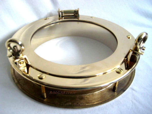 Ventana de ojo de buey EMPOTRADA para barco - latón - maciza 3800 g 