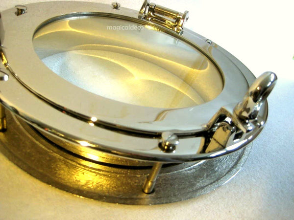 Ventana de ojo de buey EMPOTRADA para barco - latón - maciza 3800 g 