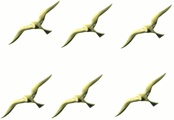 6er Set- SEHR EDEL- Möwe- Wanddeko mit Aufhängeringen- aus Messing - Maritime Deko