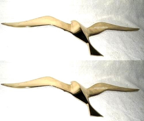 XL- 2er Set- Möwe- Wanddekoration- aus Messing - Spannweite 50 cm