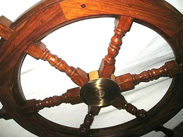 Volante de madera y buje de latón macizo - 90 cm - Calidad SUPERIOR 