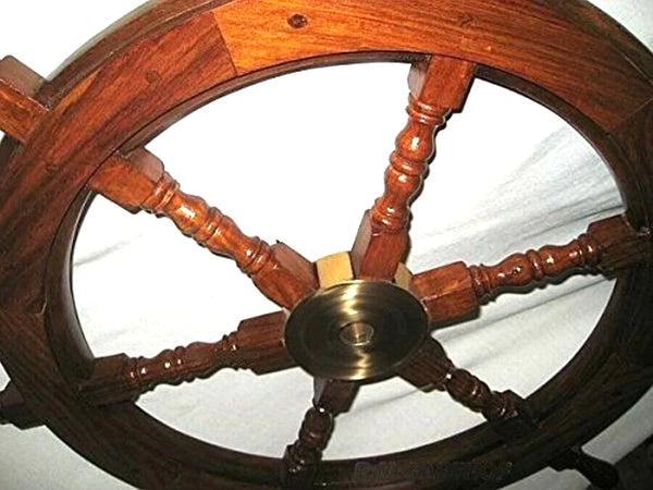 Volante XL de madera y buje de latón macizo - 75 cm - primera calidad 